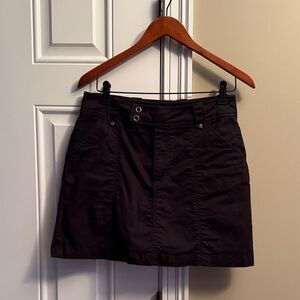 dressbarn Dark Black Double-Button Skort with Front Pockets